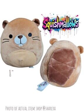 Squishmallows Kelly Toy 8" Chip The Beaver Pillow Toy Collectible Kids Plushie